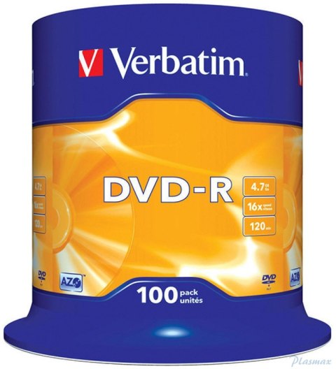 Płyta DVD-R VERBATIM CAKE(100) Matt Silver 4.7GB x16 43549