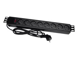 Listwa przeciwprzepięciowa A-LAN PZ081U3M (8 x UTE; 16 A (3680 W); 3m; kolor czarny)