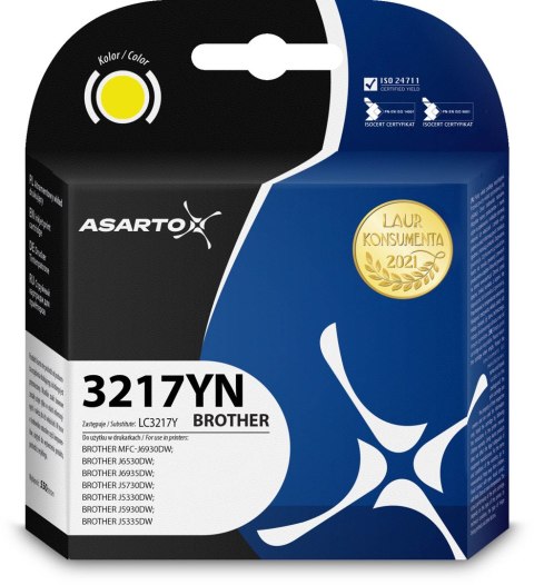 Tusz Asarto do Brother 3217YN | LC3217Y | 550 str. | yellow