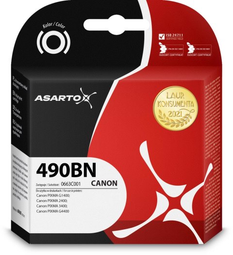 Tusz Asarto do Canon GI-490BN | 0663C001 | 140ml | black