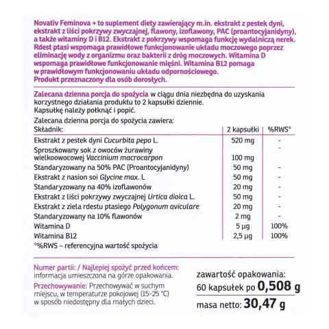 Novativ Feminova+ 60 kapsułek