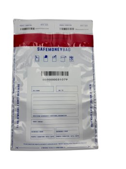 SAFEMONEYBAG Koperty bezpiecznie depozytowe biała B4 260mmx370mm+35mm 100 szt