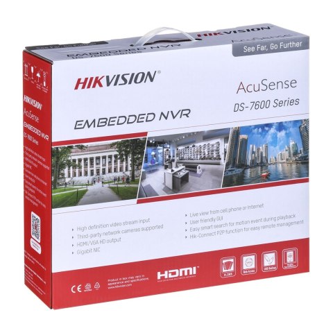 Hikvision DS-7608NXI-K1/8P Sieciowy Rejestrator Wideo (NVR) PoE 1U Czarny