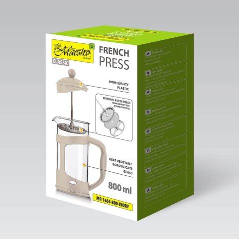 Prasa francuska MAESTRO 800ml MR-1665-800-IVORY