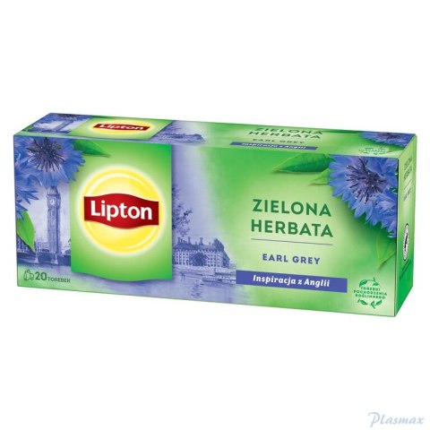 Herbata LIPTON GREEN TEA EARL GREY 20 torebek zielona