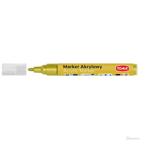 Marker akrylowy, fibrowa końcówka okrągła 2-5mm, złoty TO-402 Toma