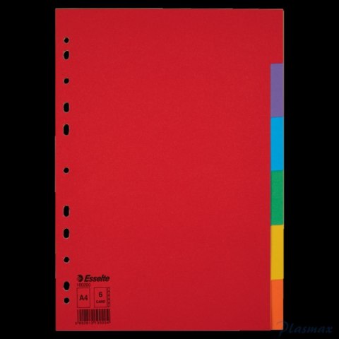 Przekładki karton A4 6 kart ESSELTE 100200 kolorowe bez karty opisowej