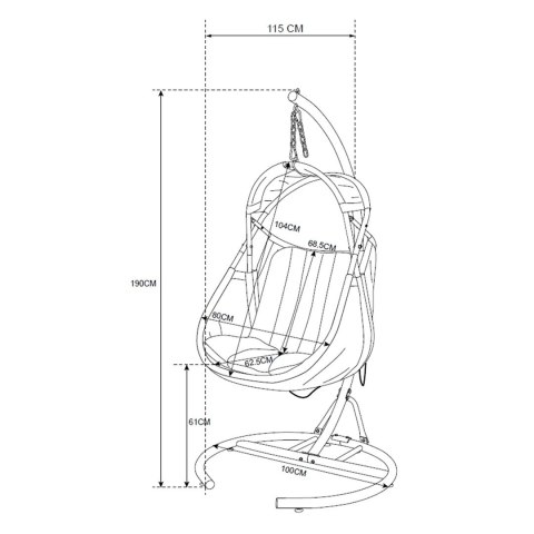 Fotel ogorodowy wiszący FORLI