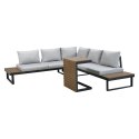 Zestaw ogrodowy wypoczynkowy narożny lub 2 sofy + stolik MARBELLA szary