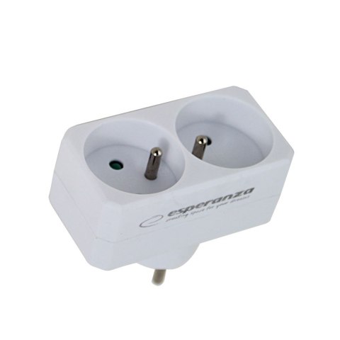 ESPERANZA ROZGAŁĘŹNIK ELEKTRYCZNY 2 GNIAZDA BIAŁY ELK305W