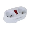 ESPERANZA ROZGAŁĘŹNIK ELEKTRYCZNY 2 GNIAZDA Z WYŁĄCZNIKIEM BIAŁY ELK306W