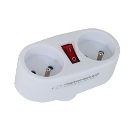 ESPERANZA ROZGAŁĘŹNIK ELEKTRYCZNY 2 GNIAZDA Z WYŁĄCZNIKIEM BIAŁY ELK306W