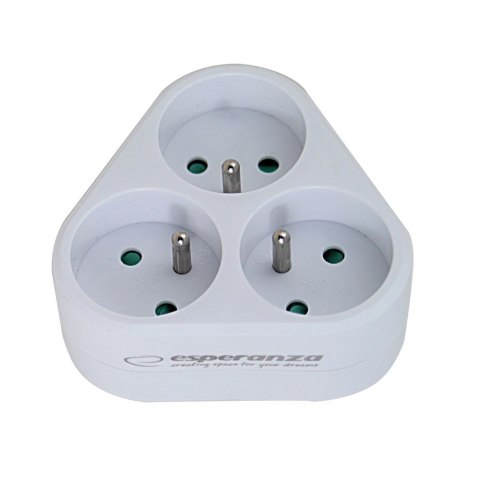 ESPERANZA ROZGAŁĘŹNIK ELEKTRYCZNY 3 GNIAZDA BIAŁY ELK303W