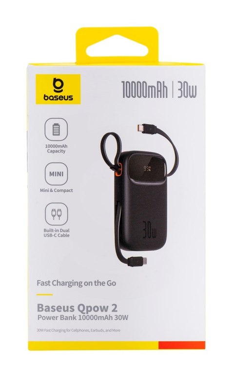 Powerbank Baseus Qpow 2 10000mAh 30W 2xUSB-C (czarny)