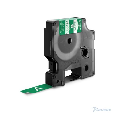 Taśma winylowa RHINO 12 mm biała na zielonym 1805414 DYMO