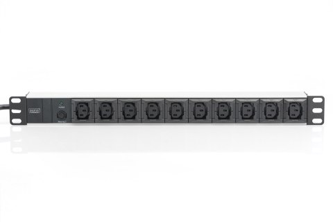 Digitus Listwa zasilająca PDU 19" Rack, 10x gniazdo C13, 2.0m, 1x wtyk C14, 10A, zabezpieczenie przeciążeniowe, profil aluminiow
