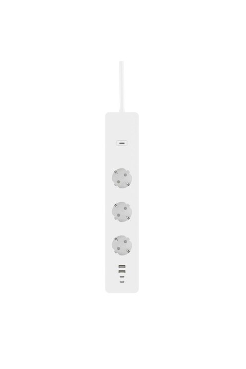Inteligentna listwa zasilająca WOOX R6132 3xgniazdo sieciowe AC Typ F (CEE 7/4), 2xUSB, 2xUSB-C, WiFi, 1,5m, Biała