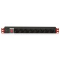 Listwa Zasilająca Rack 1U 8x Schuko/UNEL, Kabel C20 3m, 16A