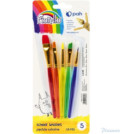 Pędzle szkolne 5szt. różne kształty FIORELLO 170-2215