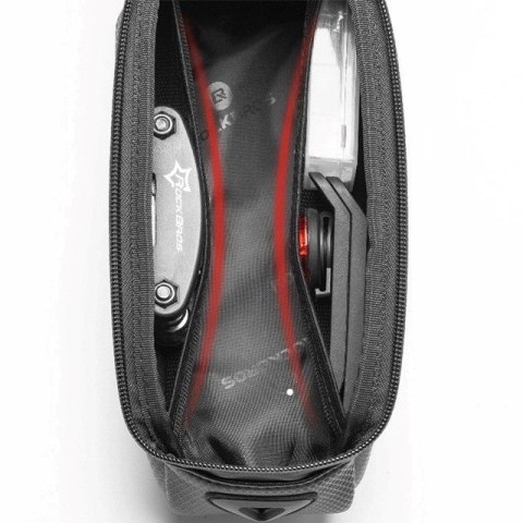 Sakwa rowerowa Rockbros B68 na ramę pancerna z kieszonką na telefon i pokrowcem 1.7l - czarna