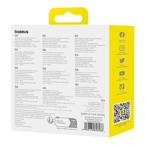 Słuchawki bezprzewodowe Baseus Bowie WM02 (czarny)