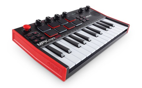 Klawiatura sterująca AKAI MPK Mini Play MK3 kontroler MIDI USB Czarny, Czerwony