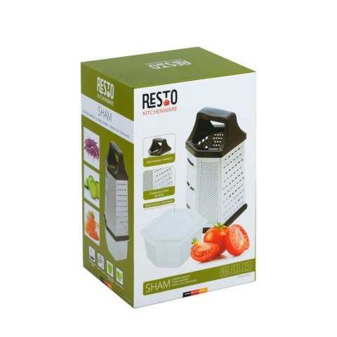 Resto Kitchenware 95413 ręczna tarka / spiralizer Tarka z pojemnikiem Czarny, Stal nierdzewna