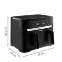 TEFAL Dual Easy Fry Essential Airfryer EY901N, 2700 W, 8.3 L, Juodas