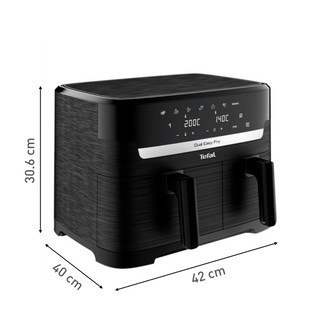 TEFAL Dual Easy Fry Essential Airfryer EY901N, 2700 W, 8.3 L, Juodas