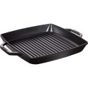 Patelnia żeliwna STAUB 40511-783-0 kwadratowa grillowa z dwoma uchwytami 33cm czarny