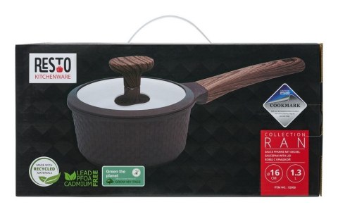 Resto Kitchenware 93900 garnek 1,3 l Okrągły Czarny