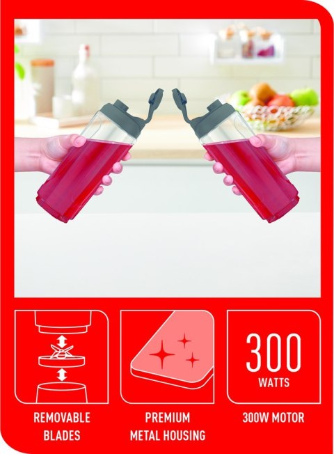 Tefal Mix&Move BL15FD 0,6 l Blender stołowy 300 W Stal nierdzewna