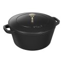 Zestaw 3 naczyń żeliwnych z pokrywką STAUB 40508-386-0 - czarny 24 cm (WYPRZEDAŻ)