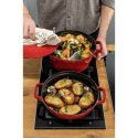 Zestaw 3 naczyń żeliwnych z pokrywką STAUB 40508-387-0 - czerwony 24 cm