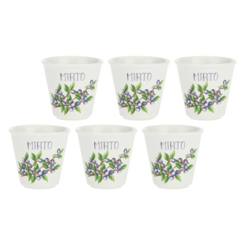 LA PORCELLANA BIANCA LIQUORELLI Zestaw 6 kieliszków na likier mirto 75 ml