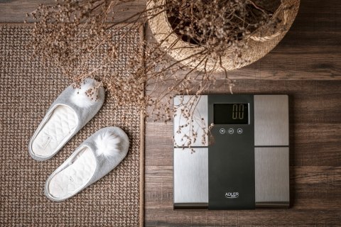 Adler AD 8165 waga Prostokąt Czarny, Szary Elektroniczna waga osobista