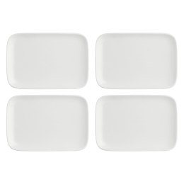 Zestaw 4 tac prostokątnych Essenziale New Age - Biały, 22 x 15 cm