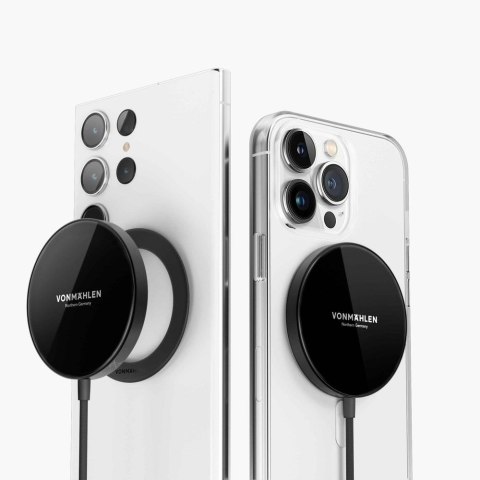 Vonmählen Aura Mini magnetisches WL Charging Pad schwarz Smartfon Srebrny, Biały USB Wewnętrzna