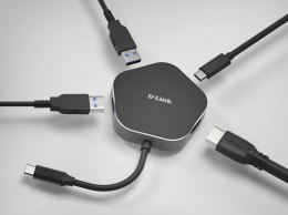 D-Link DUB-M420 stacja dokująca Przewodowa Thunderbolt 3 Aluminium, Czarny
