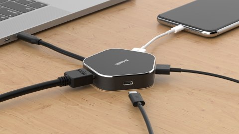 D-Link DUB-M420 stacja dokująca Przewodowa Thunderbolt 3 Aluminium, Czarny