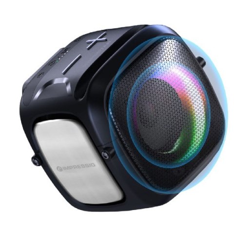 Głośnik C-TECH Impressio Qubis mini, SD, USB, BT, AUX-IN, FM radio, TWS, IPX6, RGB