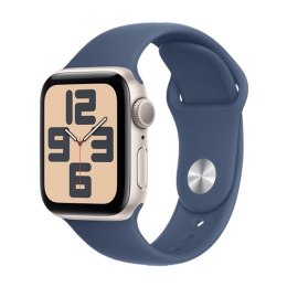 Zegarek Apple Watch SE (2024) GPS 40mm Starlight Aluminium Case with Sport Band S/M - Denim