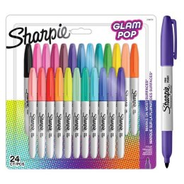 Sharpie 2198779 marker 24 szt. Końcówka cienka Czarny, Niebieski, Zielony, Pomarańczowy, Różowy, Czerwony, Żółty
