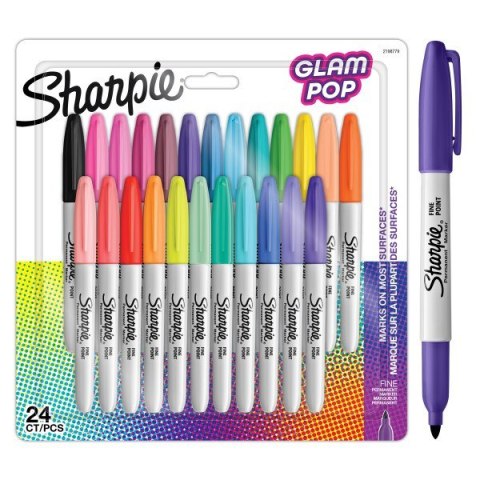 Sharpie 2198779 marker 24 szt. Końcówka cienka Czarny, Niebieski, Zielony, Pomarańczowy, Różowy, Czerwony, Żółty