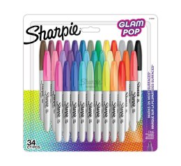 Sharpie 2198891 marker 34 szt. Końcówka cienka Czarny, Zielony, Pomarańczowy, Różowy, Fioletowy, Czerwony, Żółty