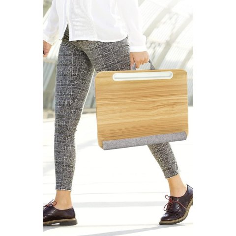 Techly ICA-TBL 102 stojak na laptop Podstawka na notebooka Szary, Drewniany