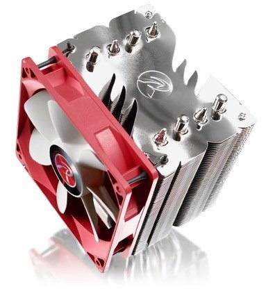 RAIJINTEK Themis Evo Procesor Chłodnica/wentylator 12 cm Metaliczny, Czerwony, Biały