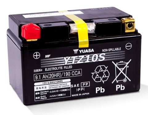 Akumulator AGM/Rozruchowy YUASA 12V 9Ah 190A L+ Bezobsługowy 150x87x93mm Uruchomiony YTZ10S pasuje do: APRILIA RSV, TUONO BMW G,