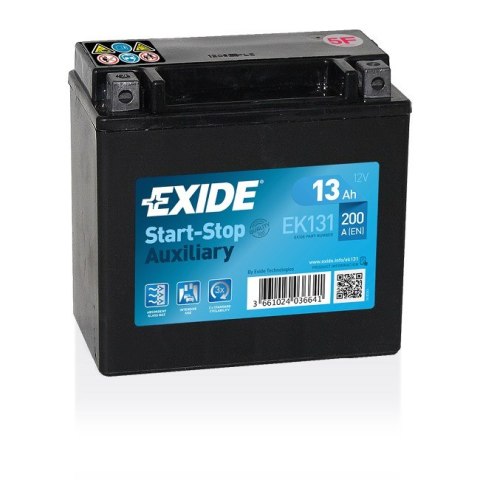 Exide EK131 akumulator samochodowy AGM (Absorbed Glass Mat) 13 Ah 12 V 200 A Motocykl
