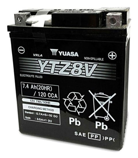 Yuasa YTZ8V akumulator samochodowy AGM (Absorbed Glass Mat) 7,4 Ah 12 V 120 A Motocykl